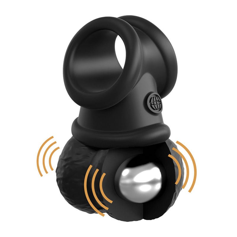 King cock - elite the crown jewels vibrating silicone balls - cock ring - Product inside view  | Flirtybay.com.au